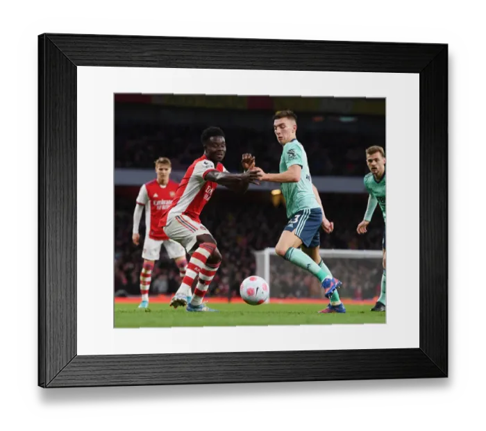 Framed Print : Saka vs Thomas: A Premier League Showdown at Emirates - Arsenal vs Leicester City Clash