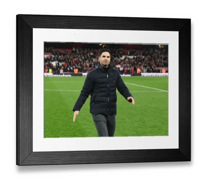 Framed Print : Mikel Arteta Post-Match: Arsenal vs Leicester City, Premier League 2021-22