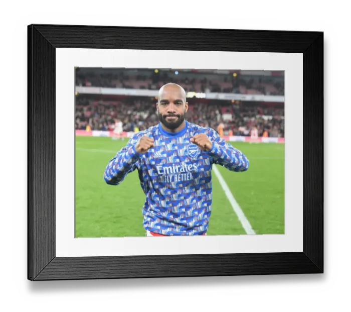 Framed Print : Alexis Lacazette Celebrates Arsenal's Win Against Leicester City (2021-22)