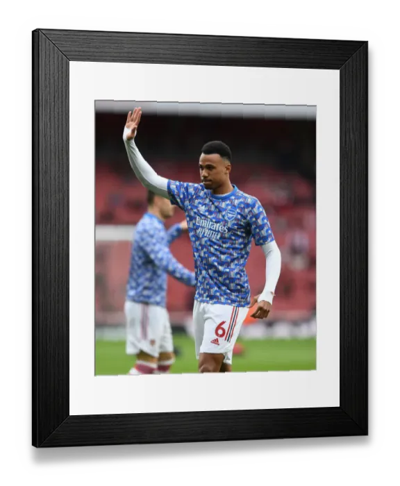 Framed Print : Gabriel Magalhaes of Arsenal Prepares for Arsenal v Leicester City Premier League Clash at Emirates Stadium Framed Print : Gabriel Magalhaes of Arsenal Prepares for Arsenal v Leicester City Premier League Clash at Emirates Stadium