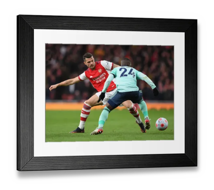 Framed Print : Arsenal vs Leicester City: Xhaka vs Mendy - Premier League Clash at Emirates Stadium