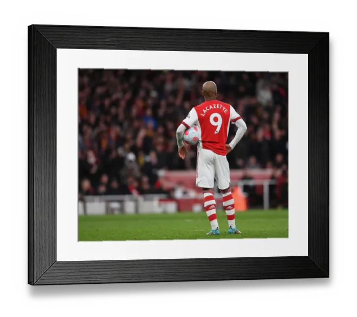 Framed Print : Arsenal's Alexandre Lacazette in Action against Leicester City - Premier League 2021-22