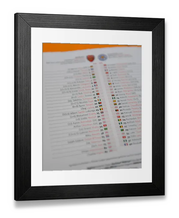 Framed Print : Arsenal Honors Oleg Luzhny Before Arsenal v Leicester City Match, Premier League 2021-22