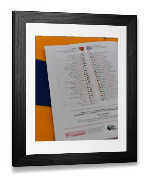 Framed Print : Honoring Oleg: Arsenal Pays Tribute against Leicester City