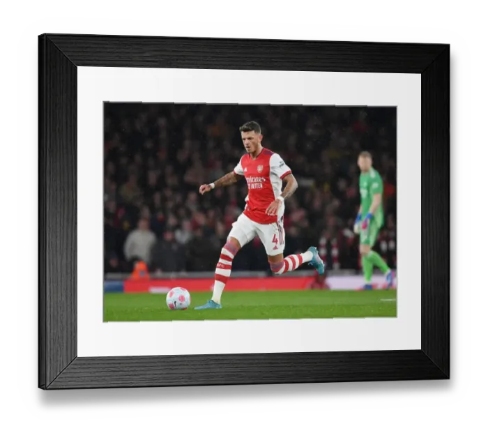 Framed Print : Intense Battle at the Emirates: Arsenal vs Liverpool - Premier League 2021-22: Ben White's Moment of Focus Framed Print : Intense Battle at the Emirates: Arsenal vs Liverpool - Premier League 2021-22: Ben White's Moment of Focus