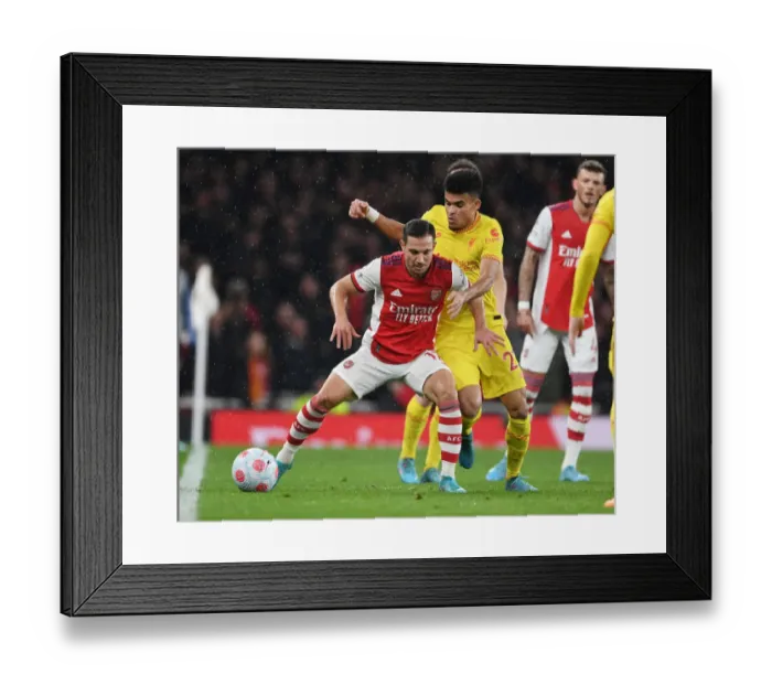 Framed Print : Intense Rivalry: Cedric vs. Diaz Battle at Emirates - Arsenal vs. Liverpool, Premier League 2021-22 Framed Print : Intense Rivalry: Cedric vs. Diaz Battle at Emirates - Arsenal vs. Liverpool, Premier League 2021-22