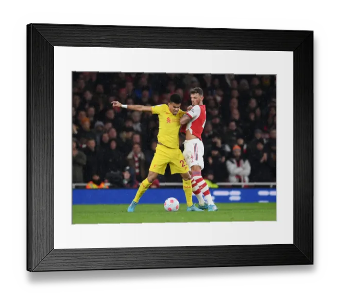 Framed Print : White vs Diaz: Intense Arsenal vs Liverpool Battle in the Premier League Framed Print : White vs Diaz: Intense Arsenal vs Liverpool Battle in the Premier League