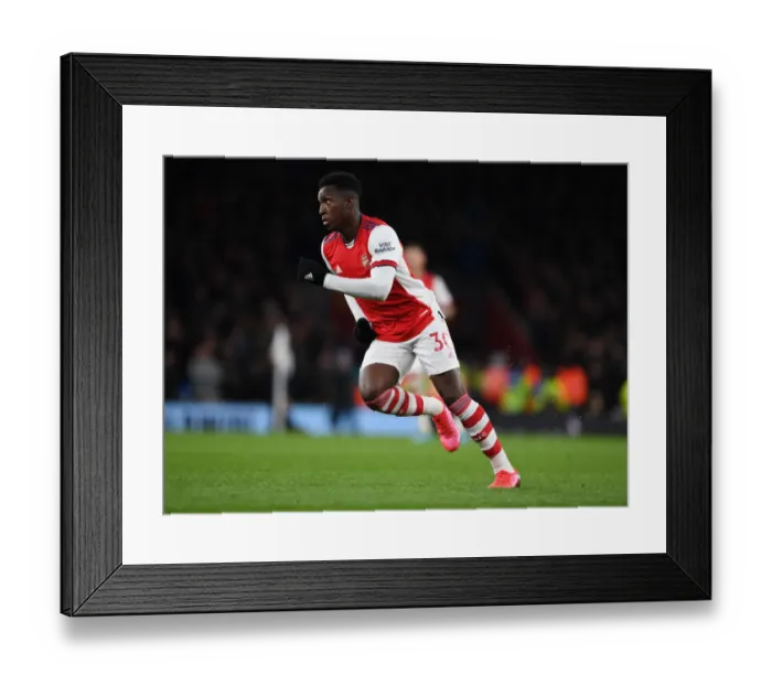 Framed Print : Arsenal vs. Liverpool: Eddie Nketiah in Action at the Emirates Stadium, Premier League 2021-22