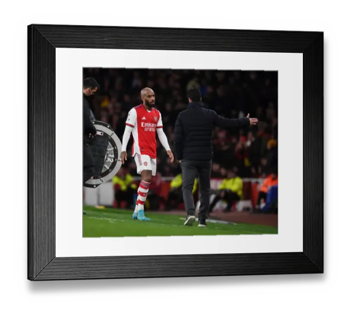 Framed Print : Arsenal's Mikel Arteta and Alex Lacazette: A Tactical Duo in Arsenal vs. Liverpool (2021-22) Framed Print : Arsenal's Mikel Arteta and Alex Lacazette: A Tactical Duo in Arsenal vs. Liverpool (2021-22)