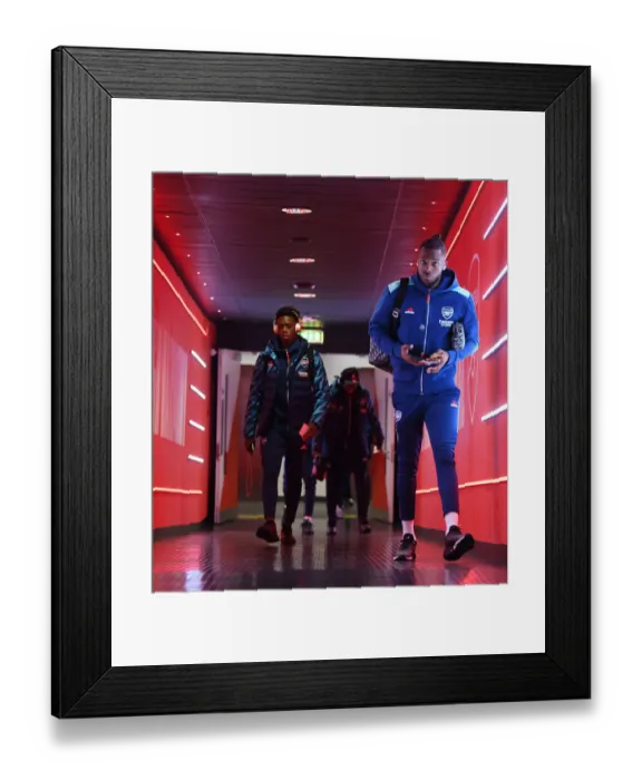 Framed Print : Arsenal's Nuno Tavares Arrives at Emirates Stadium Ahead of Arsenal v Liverpool (2021-22)