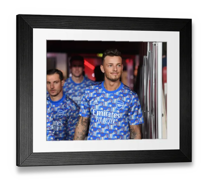 Framed Print : Arsenal's Ben White Gears Up for Arsenal vs. Liverpool Clash in Premier League