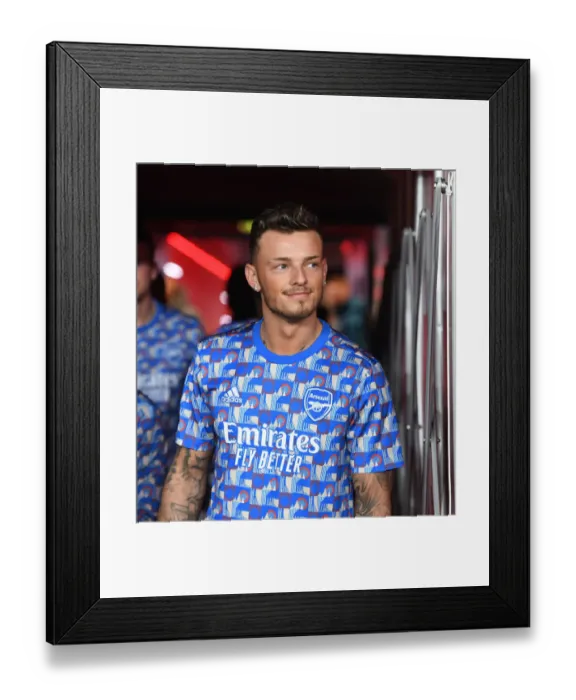 Framed Print : Arsenal's Ben White Gears Up for Arsenal v Liverpool Clash in Premier League