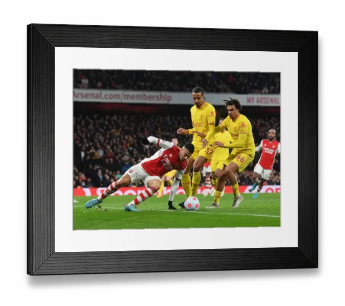 Framed Print : Arsenal's Martinelli Clashes with Liverpool's Alexander-Arnold and Matip in Premier League Showdown Framed Print : Arsenal's Martinelli Clashes with Liverpool's Alexander-Arnold and Matip in Premier League Showdown