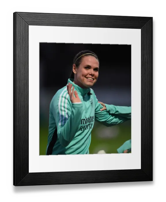 Framed Print : Arsenal's Simone Boye: Focused Warm-Up Ahead of FA Cup Quarterfinals at Meadow Park Framed Print : Arsenal's Simone Boye: Focused Warm-Up Ahead of FA Cup Quarterfinals at Meadow Park