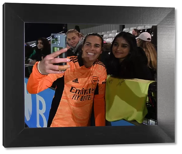 Arsenal Women's FA Cup Quarterfinal: Unforgettable Selfie between Lydia Williams and a Fan Celebrating Victory