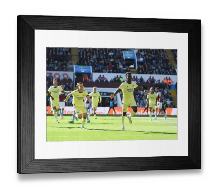 Framed Print : Bukayo Saka's Thrilling Winner: Aston Villa vs. Arsenal, Premier League 2021-22 Framed Print : Bukayo Saka's Thrilling Winner: Aston Villa vs. Arsenal, Premier League 2021-22