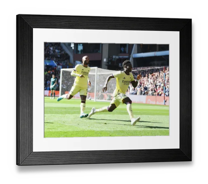 Framed Print : Bukayo Saka Scores the Thrilling Winner: Aston Villa vs. Arsenal, Premier League 2021-22 Framed Print : Bukayo Saka Scores the Thrilling Winner: Aston Villa vs. Arsenal, Premier League 2021-22