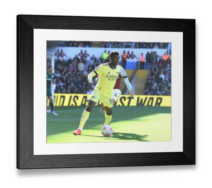 Framed Print : Arsenal's Eddie Nketiah in Action Against Aston Villa - Premier League 2021-22