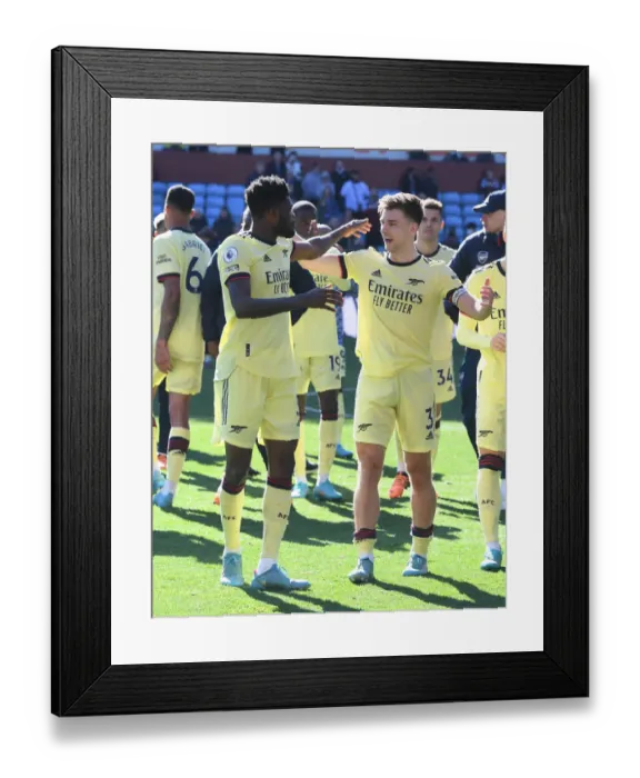 Framed Print : Arsenal's Thomas Partey and Kieran Tierney Celebrate Victory over Aston Villa in Premier League Framed Print : Arsenal's Thomas Partey and Kieran Tierney Celebrate Victory over Aston Villa in Premier League