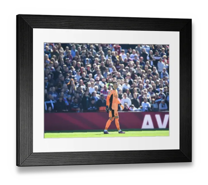 Framed Print : Arsenal's Bernd Leno in Action Against Aston Villa - Premier League 2021-22