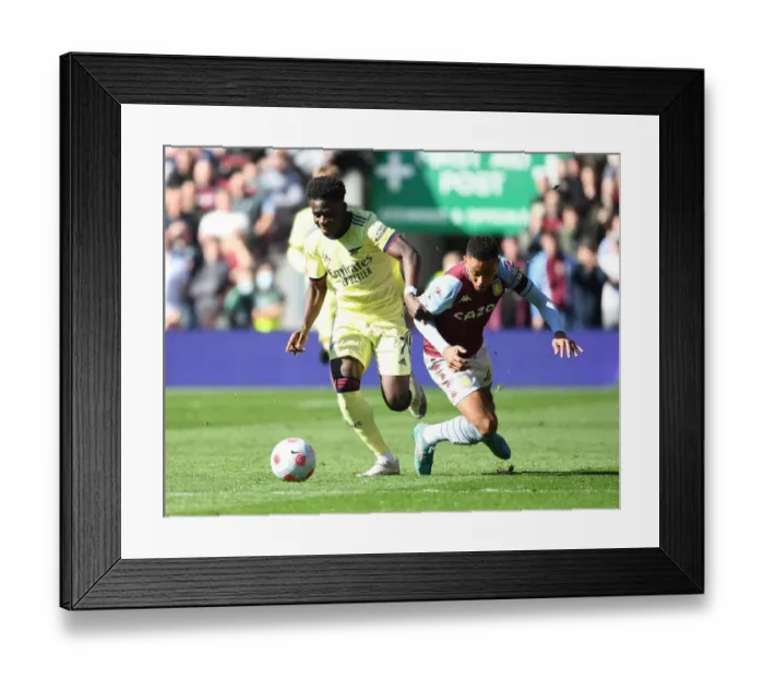 Framed Print : Saka vs. Ramsey: Battle at Villa Park - Aston Villa vs. Arsenal, Premier League 2021-22 Framed Print : Saka vs. Ramsey: Battle at Villa Park - Aston Villa vs. Arsenal, Premier League 2021-22