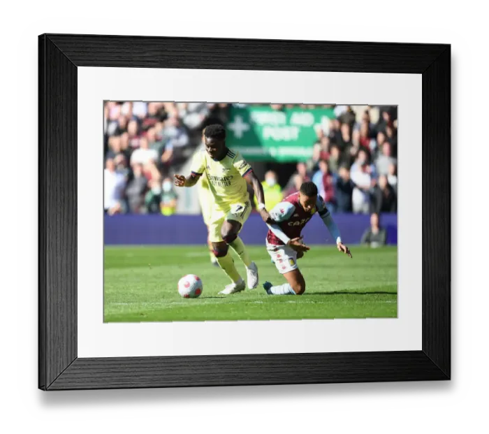 Framed Print : Saka vs. Ramsey: A Premier League Battle at Villa Park Framed Print : Saka vs. Ramsey: A Premier League Battle at Villa Park