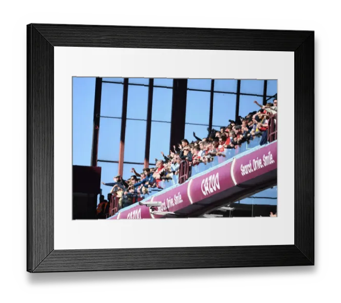 Framed Print : Arsenal Fans Passionate Showdown: Aston Villa vs. Arsenal, Premier League (March 2022)