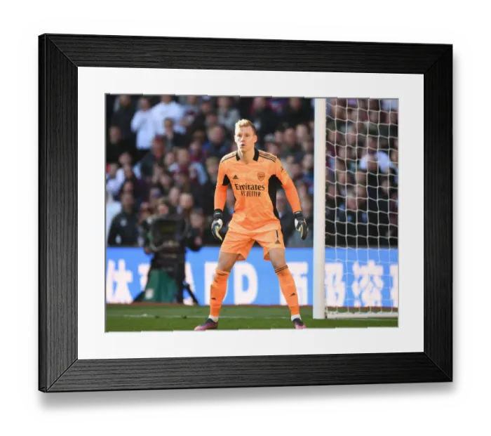 Framed Print : Arsenal's Bernd Leno Focused in Aston Villa vs Arsenal Premier League Clash