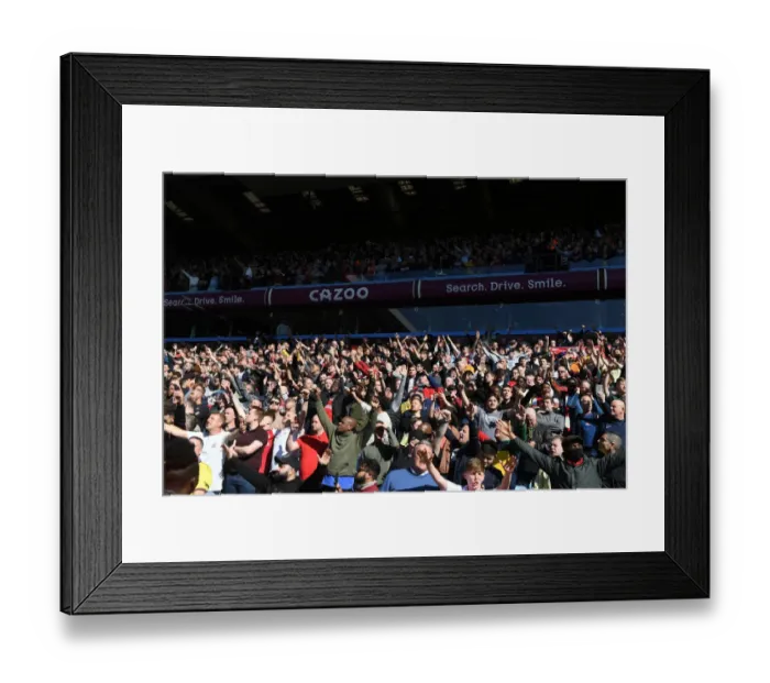 Framed Print : Arsenal Fans Unwavering Passion at Aston Villa vs Arsenal, Premier League 2021-22