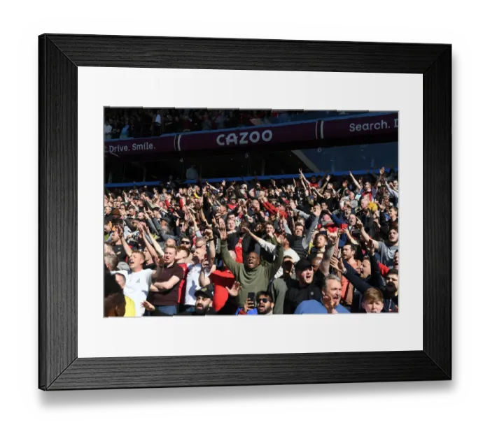 Framed Print : Arsenal Fans at Aston Villa vs Arsenal: Premier League Showdown, Birmingham 2022