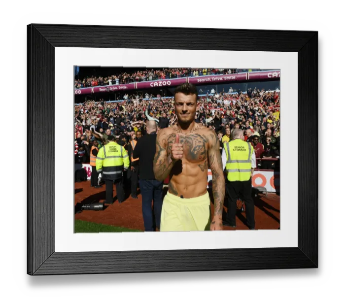 Framed Print : Ben White's Celebration: Arsenal Secures Victory Over Aston Villa in Premier League Framed Print : Ben White's Celebration: Arsenal Secures Victory Over Aston Villa in Premier League
