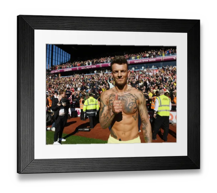 Framed Print : Ben White's Euphoric Moment: Arsenal Secures Triumph Over Aston Villa in Premier League Framed Print : Ben White's Euphoric Moment: Arsenal Secures Triumph Over Aston Villa in Premier League