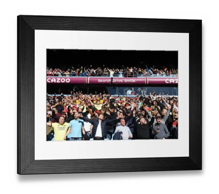 Framed Print : Arsenal Celebrate Victory: Aston Villa vs Arsenal, Premier League 2021-22