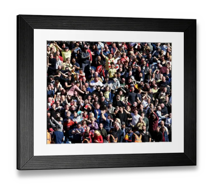 Framed Print : Arsenal Fans in Action: Aston Villa vs Arsenal, Premier League