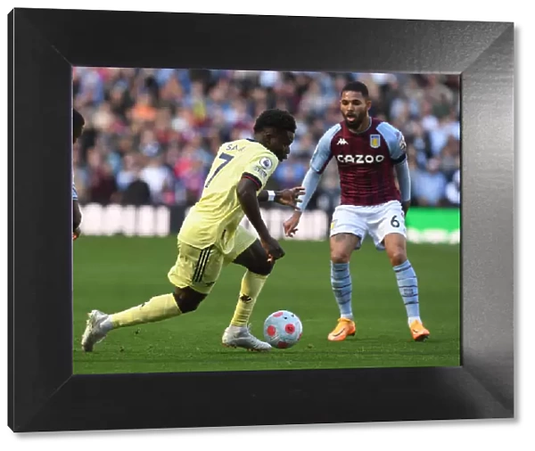 Bukayo Saka in Action: Aston Villa vs Arsenal, Premier League