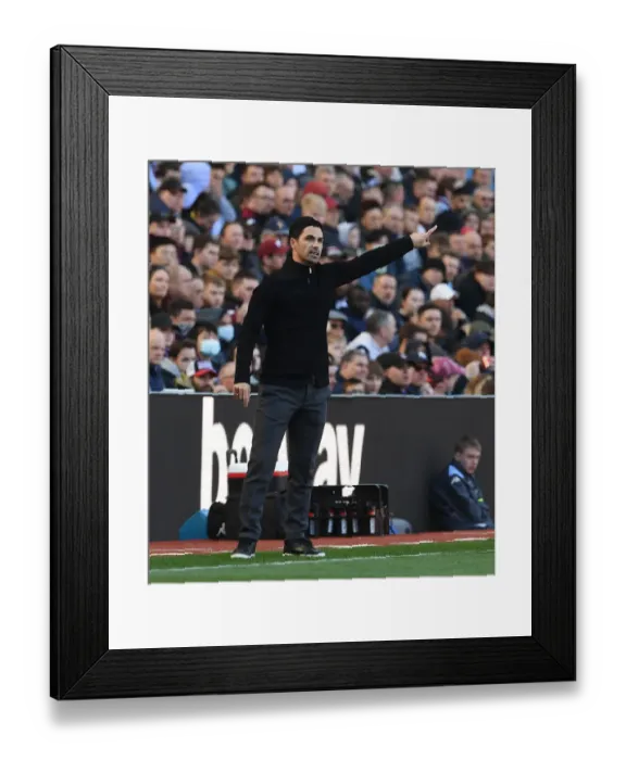Framed Print : Mikel Arteta at the Helm: Arsenal vs. Aston Villa, Premier League, March 2022