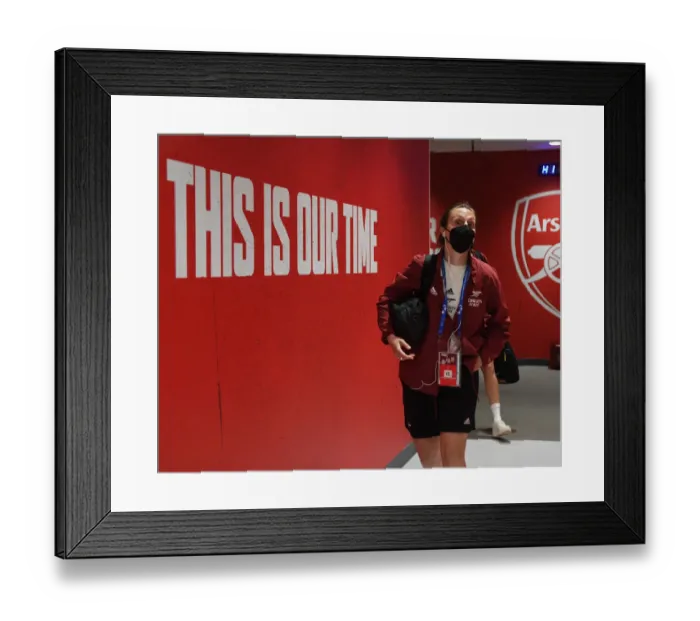 Framed Print : Arsenal Women vs. VfL Wolfsburg: UEFA Women's Champions League Quarterfinal First Leg
