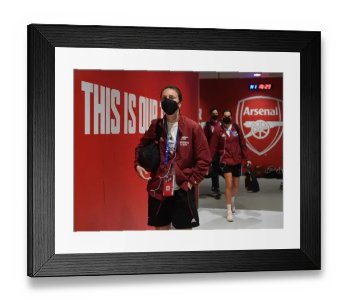 Framed Print : Arsenal Women vs. VfL Wolfsburg: UEFA Women's Champions League Quarterfinals (2021-22)