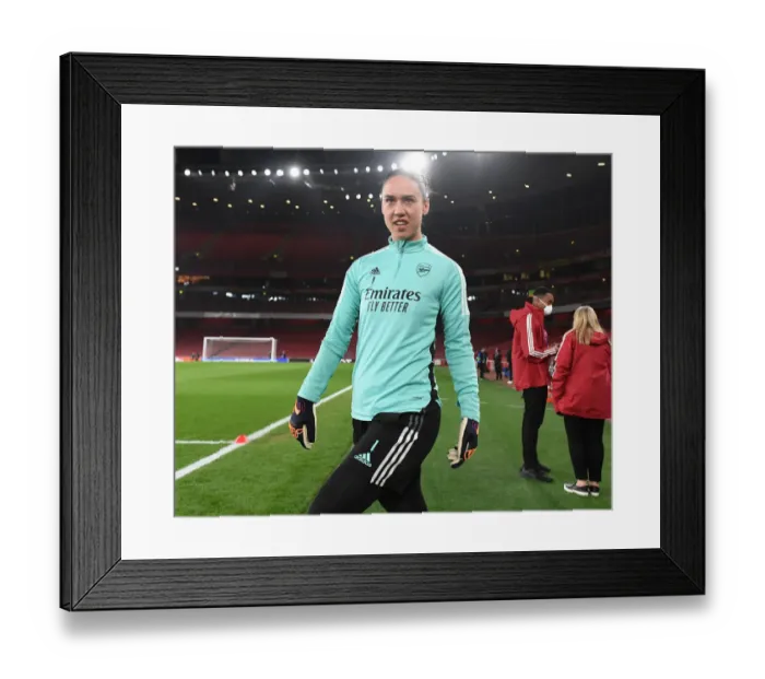 Framed Print : Arsenal Women vs. VfL Wolfsburg: UEFA Women's Champions League Quarterfinals
