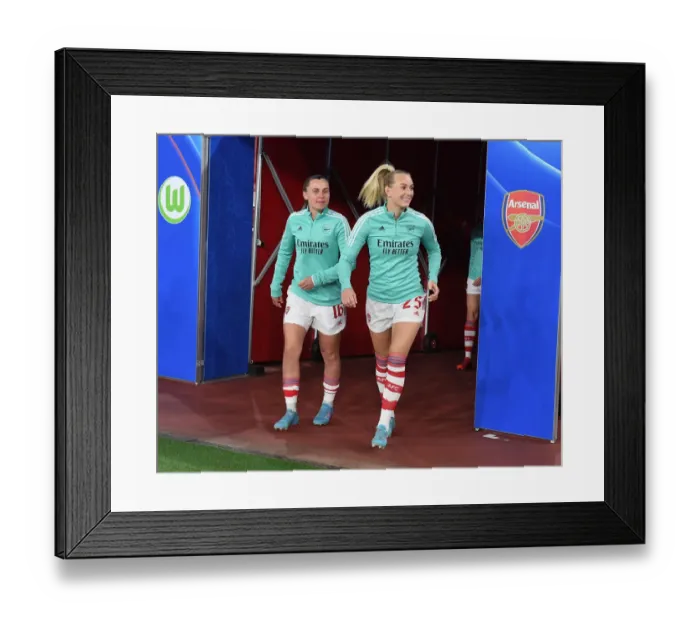 Framed Print : Arsenal Women vs. VfL Wolfsburg: UEFA Women's Champions League Quarterfinals (2021-22)