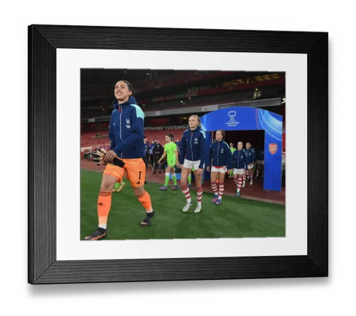 Framed Print : Arsenal Women vs. VfL Wolfsburg: Quarterfinals, UEFA Women's Champions League Showdown at Emirates Stadium