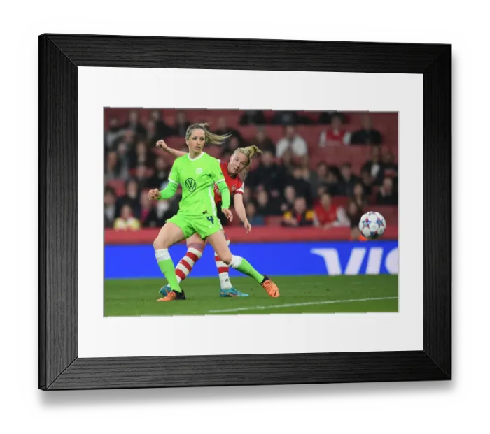 Framed Print : Arsenal vs. VfL Wolfsburg: Beth Mead Shoots in UEFA Women's Champions League Quarterfinal First Leg Framed Print : Arsenal vs. VfL Wolfsburg: Beth Mead Shoots in UEFA Women's Champions League Quarterfinal First Leg