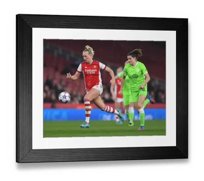 Framed Print : Arsenal Women vs. VfL Wolfsburg: UEFA Women's Champions League Quarterfinal Showdown at Emirates Stadium Framed Print : Arsenal Women vs. VfL Wolfsburg: UEFA Women's Champions League Quarterfinal Showdown at Emirates Stadium