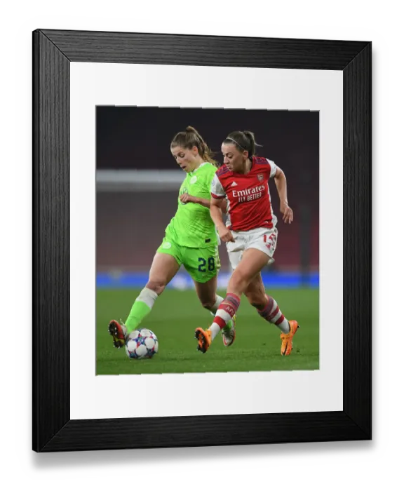 Framed Print : Arsenal Women vs. VfL Wolfsburg: McCabe vs. Wassmuth, UEFA Women's Champions League Quarterfinals Framed Print : Arsenal Women vs. VfL Wolfsburg: McCabe vs. Wassmuth, UEFA Women's Champions League Quarterfinals
