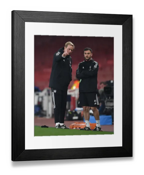 Framed Print : Arsenal Women's Quarterfinals Push in UEFA Champions League: Eidevall and Antino Lead the Way