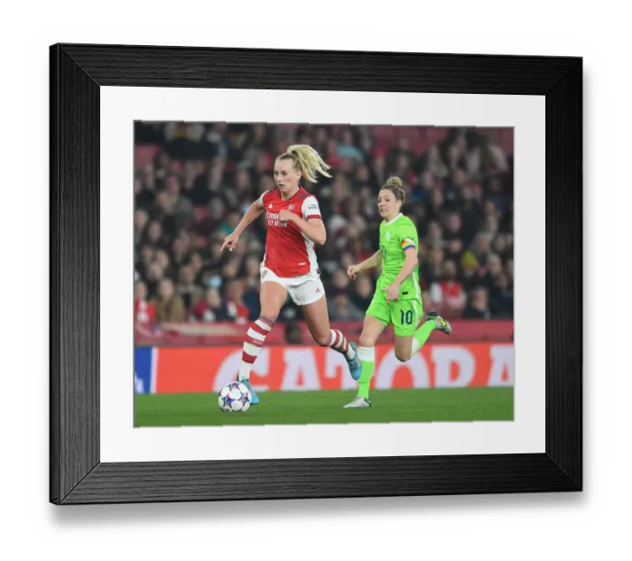 Framed Print : Arsenal vs. Wolfsburg: A Battle of Stars - Stina Blackstenius vs. Svenja Huth, UEFA Women's Champions League Quarterfinals Framed Print : Arsenal vs. Wolfsburg: A Battle of Stars - Stina Blackstenius vs. Svenja Huth, UEFA Women's Champions League Quarterfinals