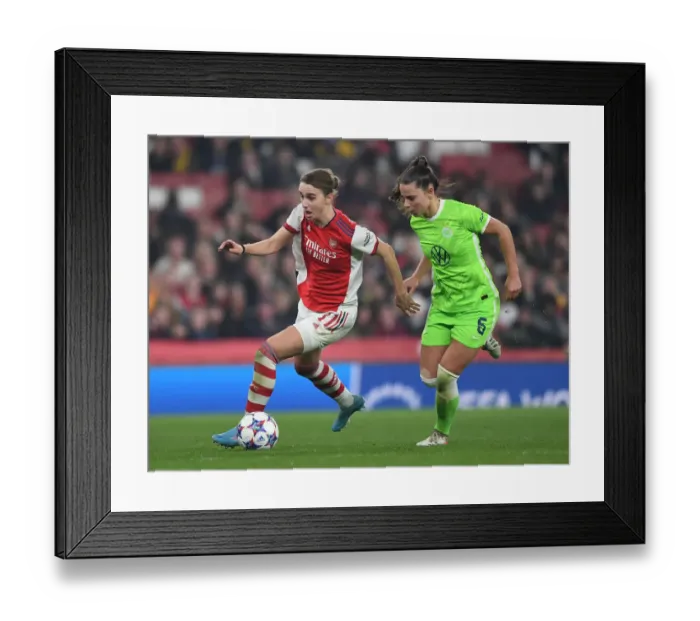 Framed Print : Miedema vs. Oberdorf: A Star-Studded Clash in Arsenal's UEFA Women's Champions League Quarterfinals Framed Print : Miedema vs. Oberdorf: A Star-Studded Clash in Arsenal's UEFA Women's Champions League Quarterfinals