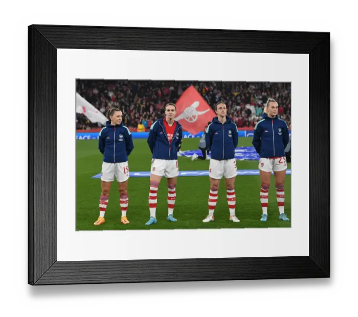 Framed Print : Clash of Titans: Arsenal Women vs. VfL Wolfsburg - UEFA Women's Champions League Quarterfinals at Emirates Stadium Framed Print : Clash of Titans: Arsenal Women vs. VfL Wolfsburg - UEFA Women's Champions League Quarterfinals at Emirates Stadium
