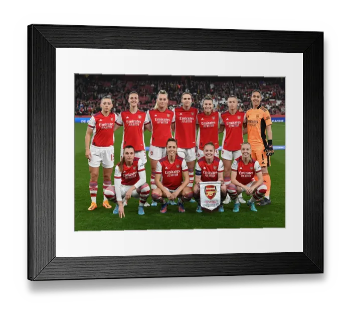 Framed Print : Arsenal Women vs. VfL Wolfsburg: UEFA Women's Champions League Quarterfinals (2021-22)