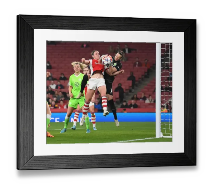 Framed Print : Arsenal vs. VfL Wolfsburg: Quarterfinals - UEFA Women's Champions League Framed Print : Arsenal vs. VfL Wolfsburg: Quarterfinals - UEFA Women's Champions League